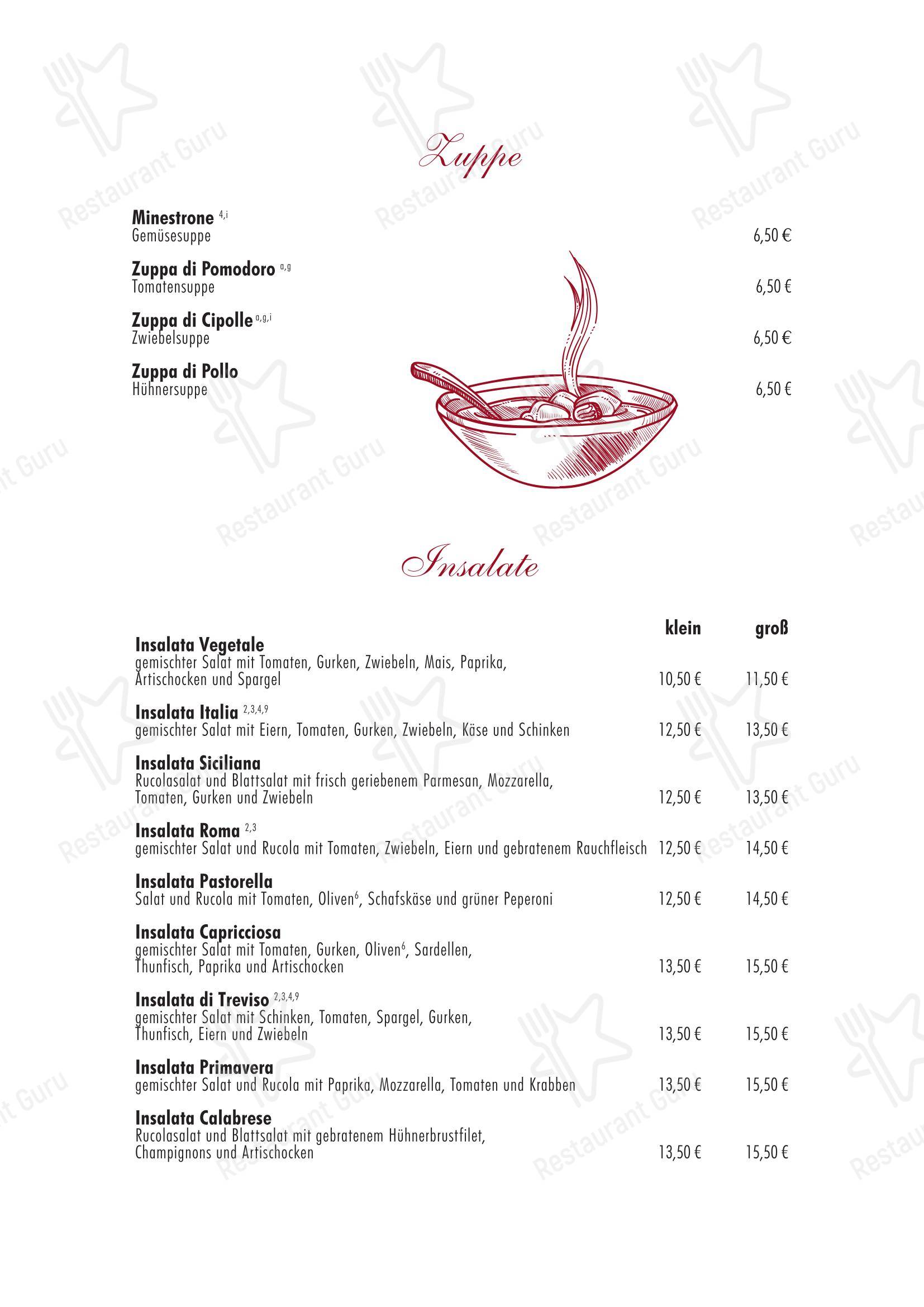 Меню пиццерии Pizzeria Da Massimo - Меню