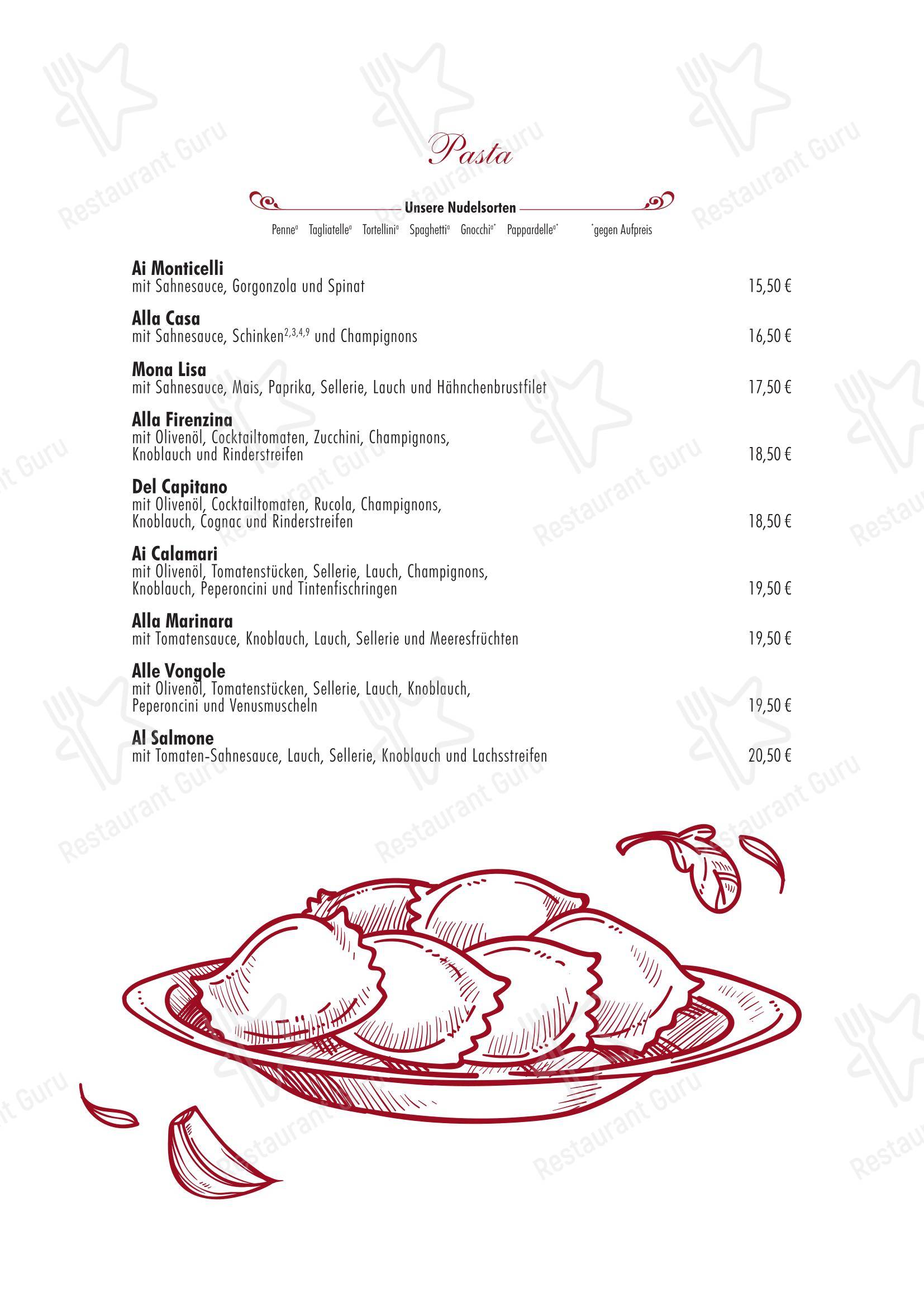 Меню пиццерии Pizzeria Da Massimo в Трире