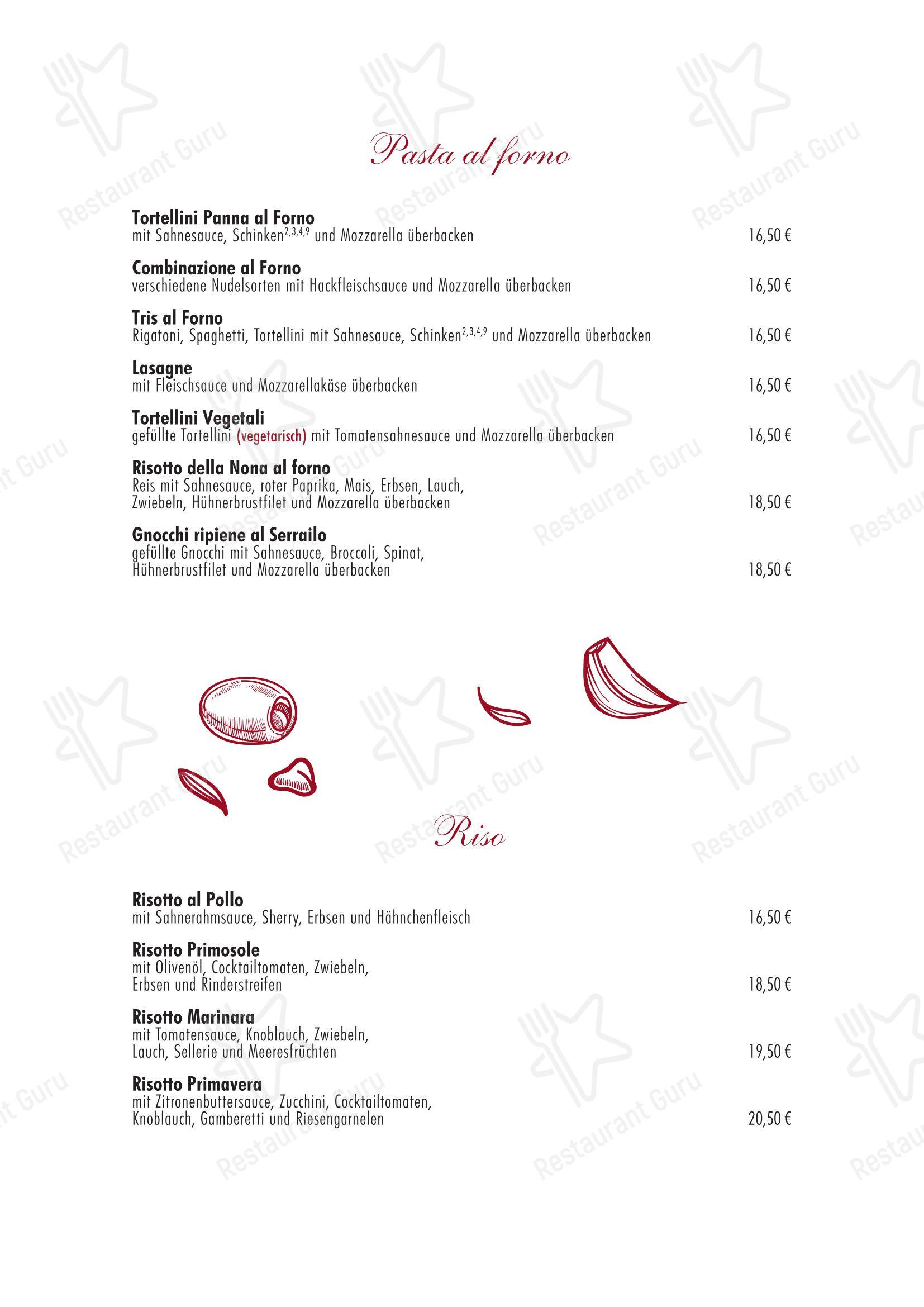 Pizzeria Da Massimo в Трире - Меню