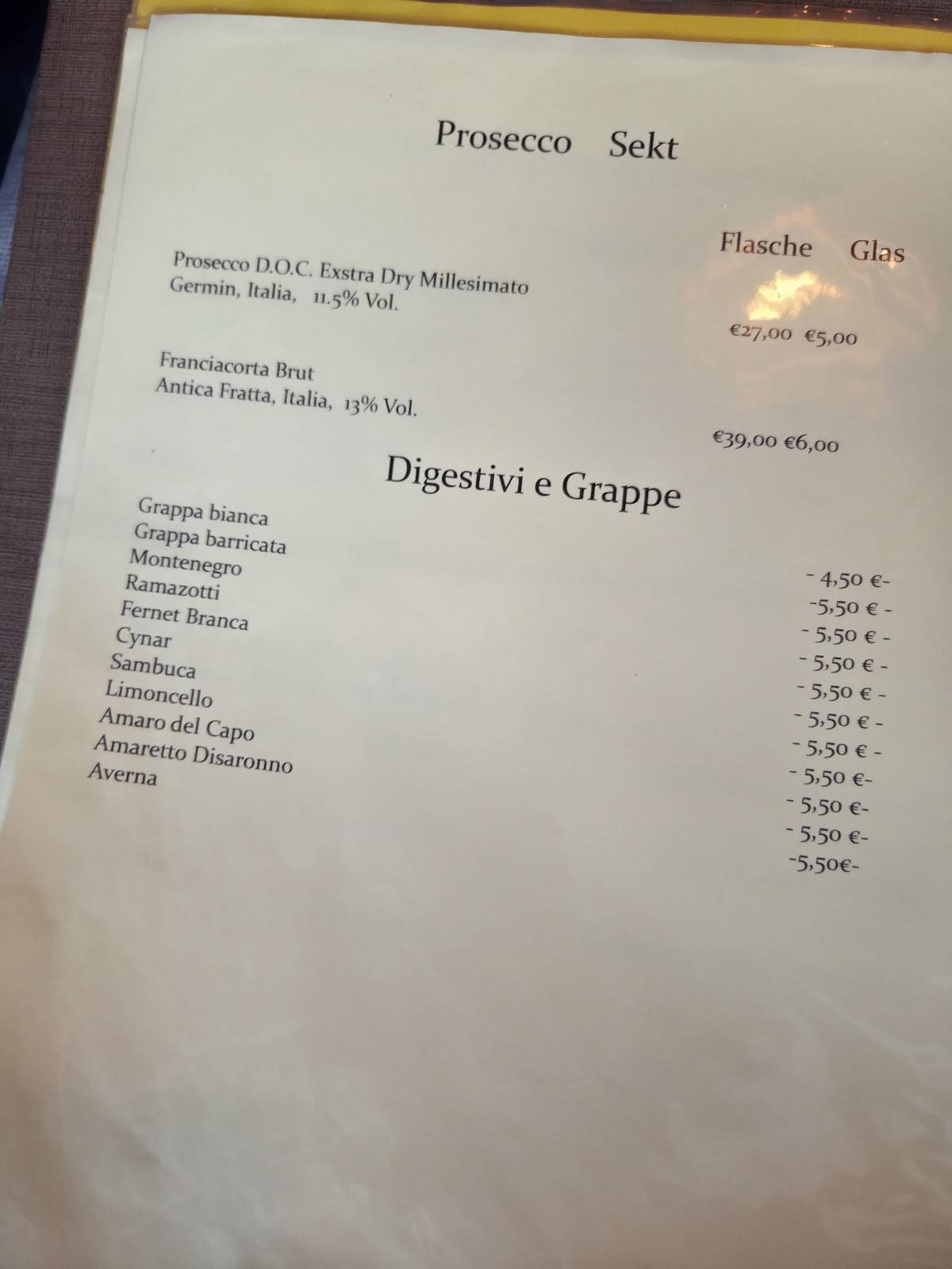 Trattoria Pizzeria Da Rocco меню