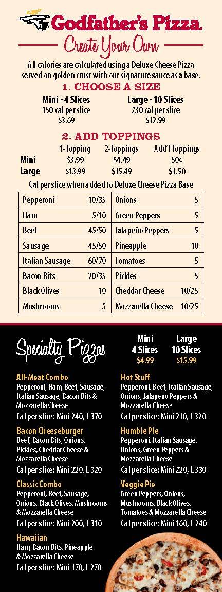 Godfather's Pizza Express меню