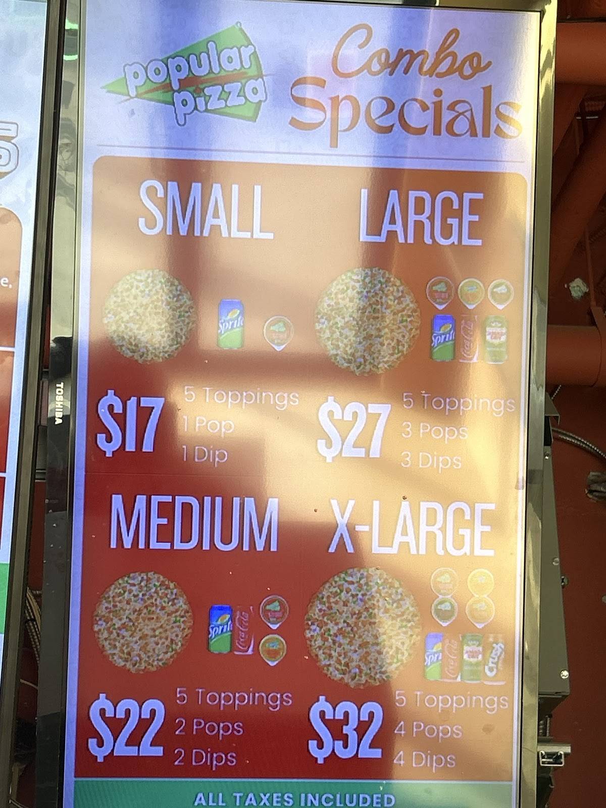 Popular Pizza меню
