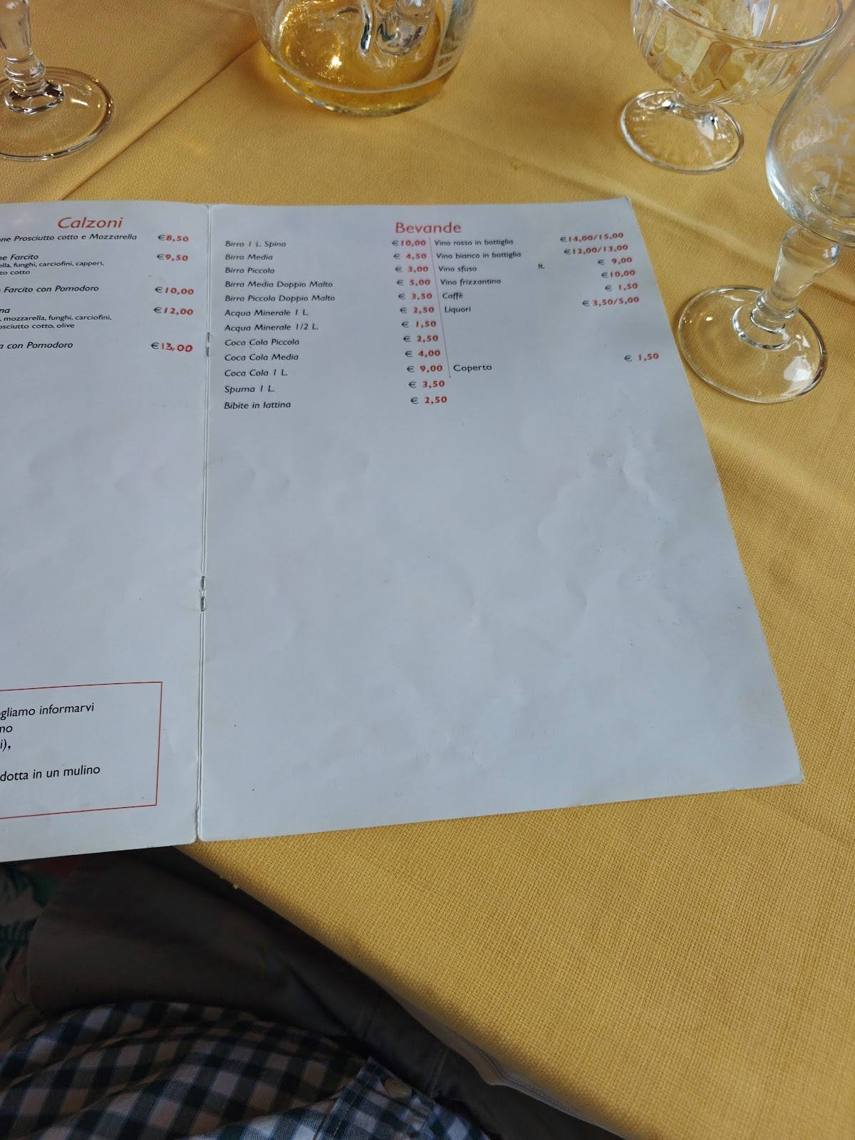 Pizzeria "da Calogero" меню