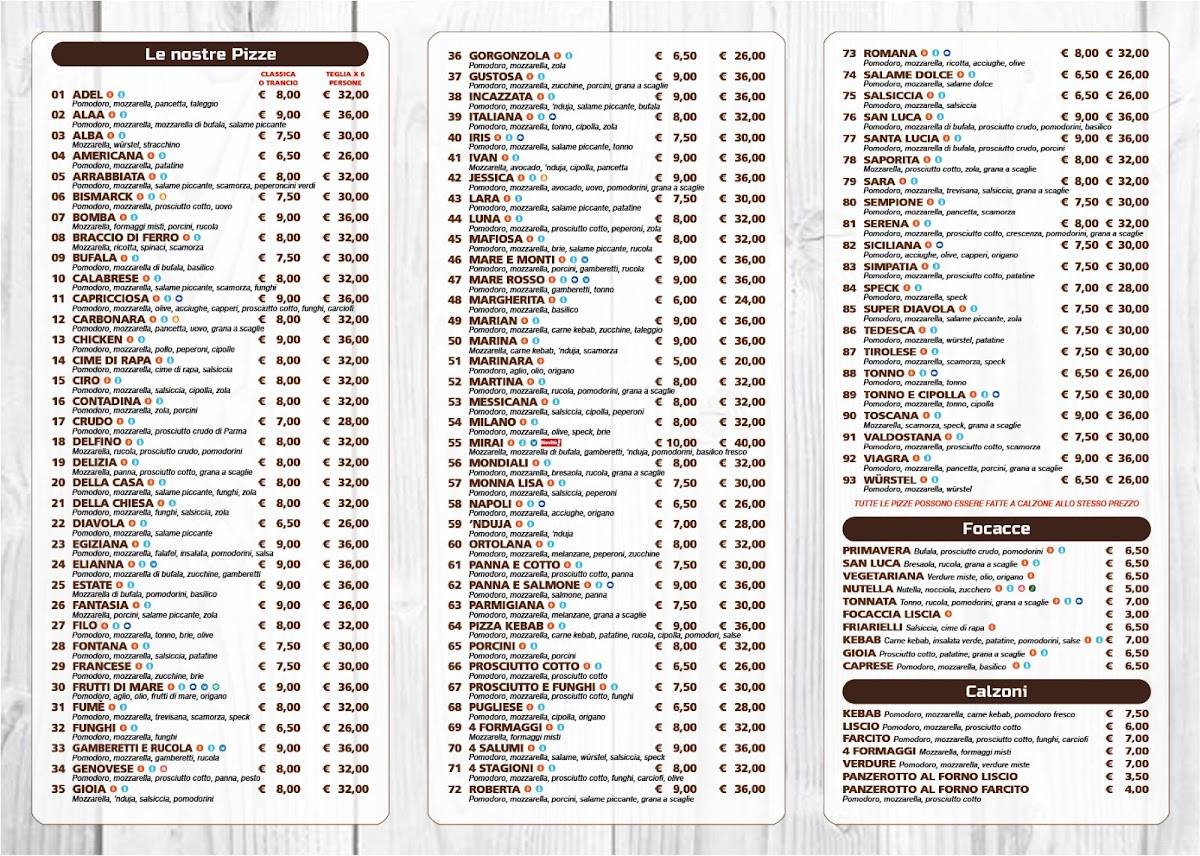 Pizzeria san luca a Rho меню