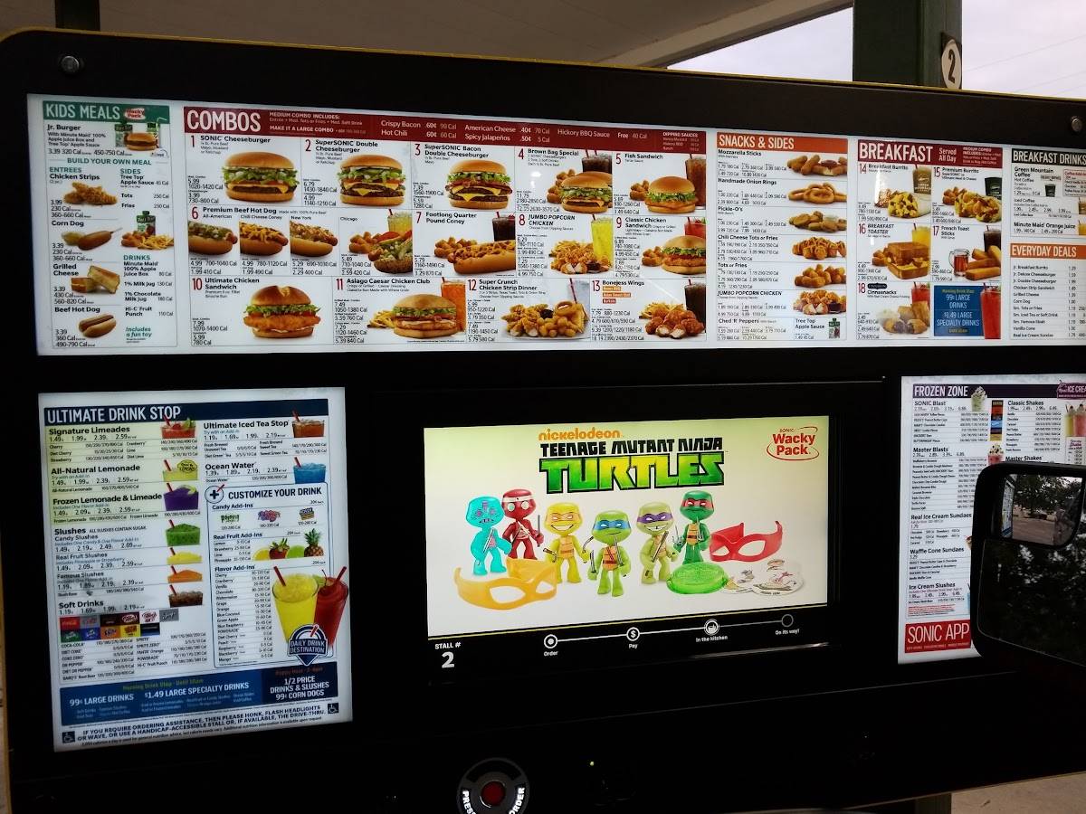 Sonic Drive-In меню