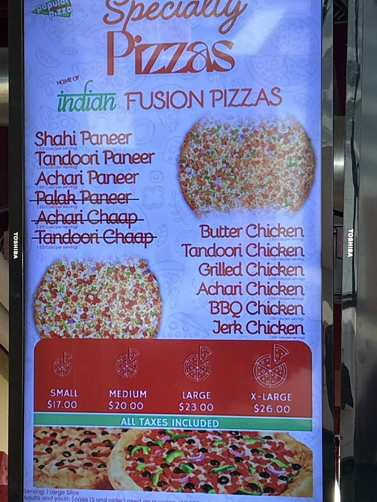 Popular Pizza меню