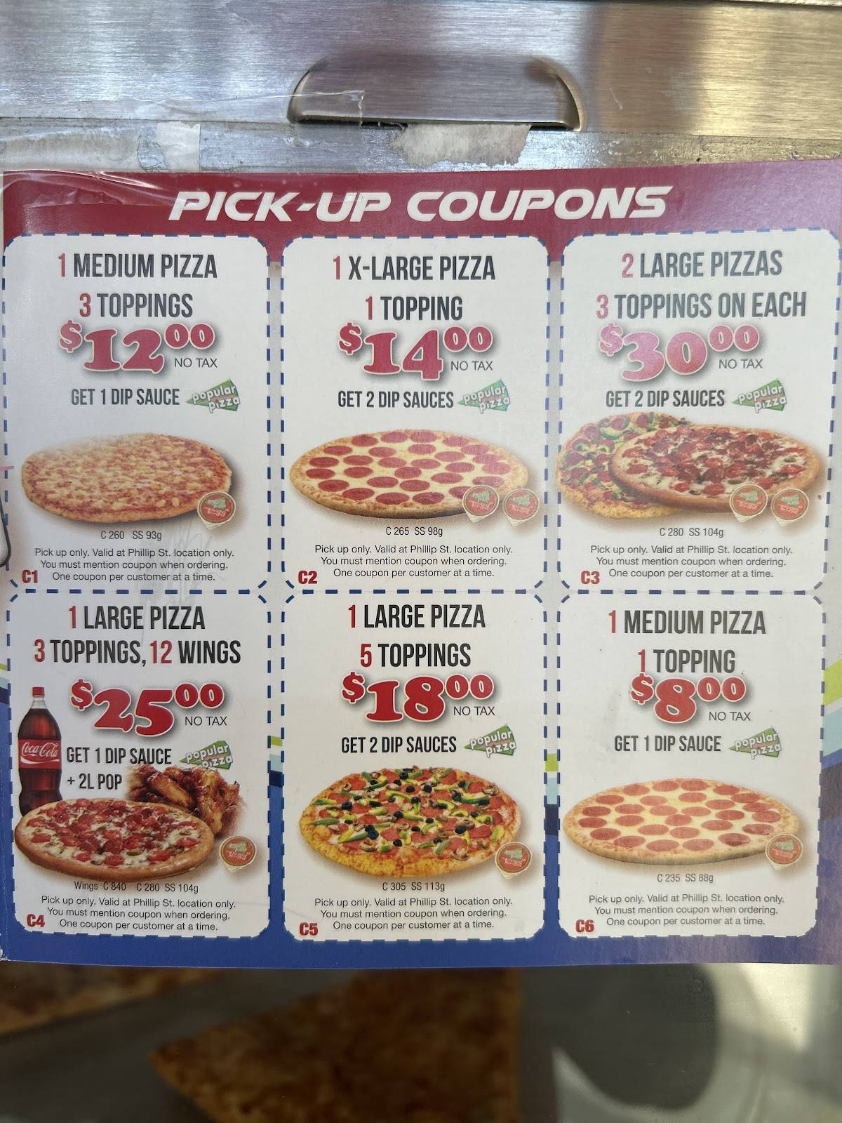 Popular Pizza меню