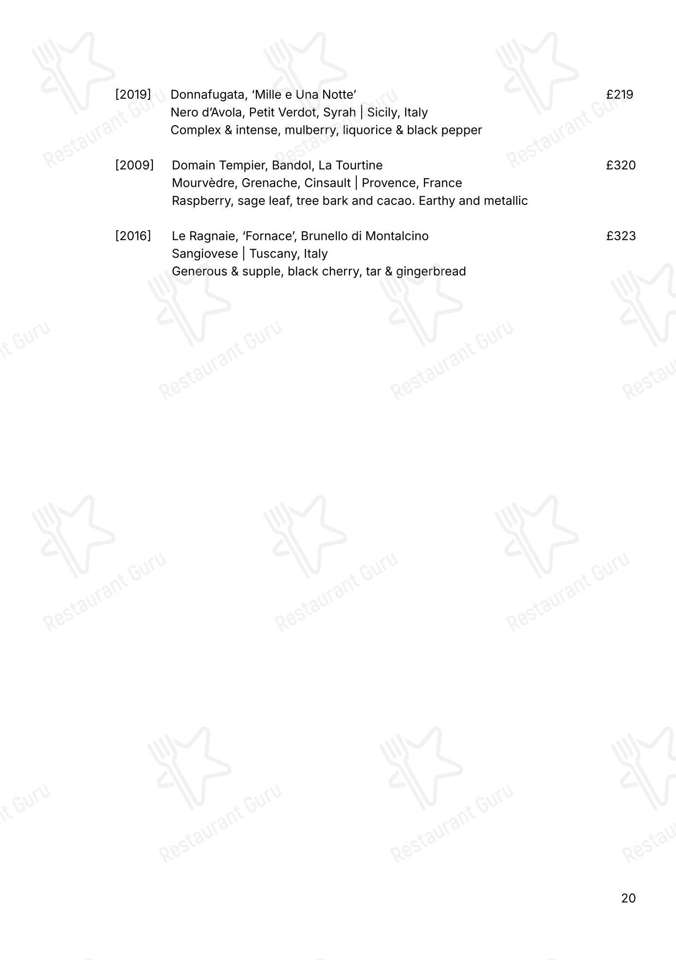Меню ресторана Portland - Takeaway Menu