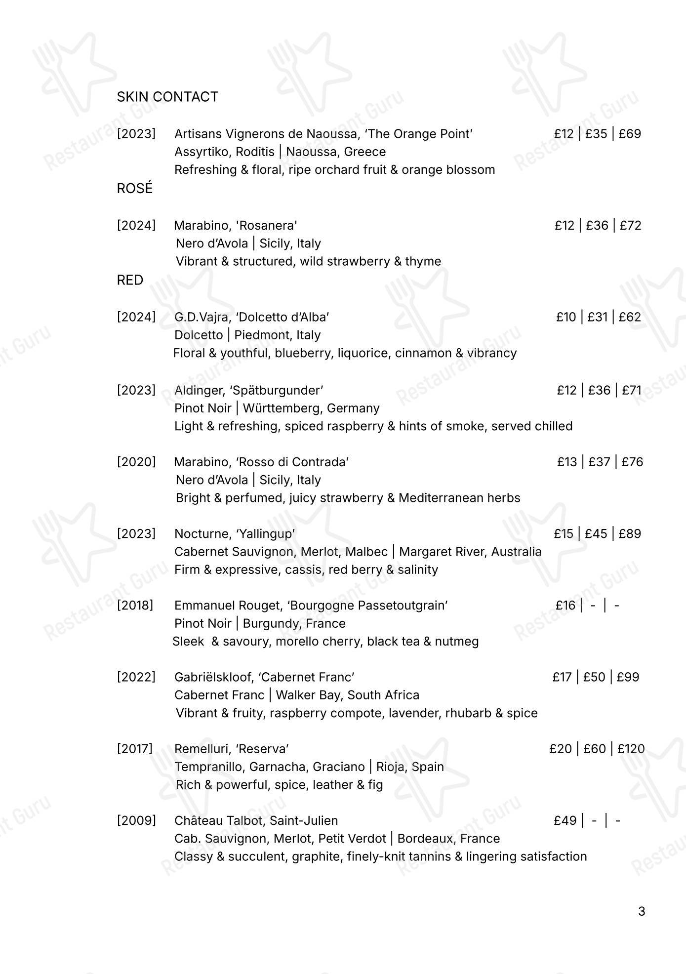 Меню ресторана Portland - Takeaway Menu
