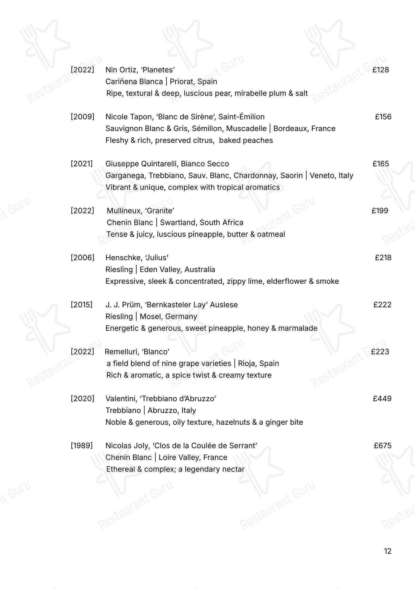 Takeaway Menu ресторана Portland в Лондоне