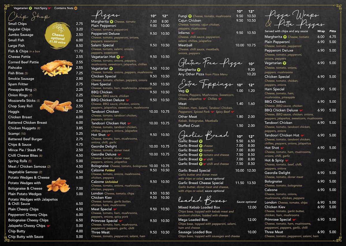 Primrose Fish Grill меню