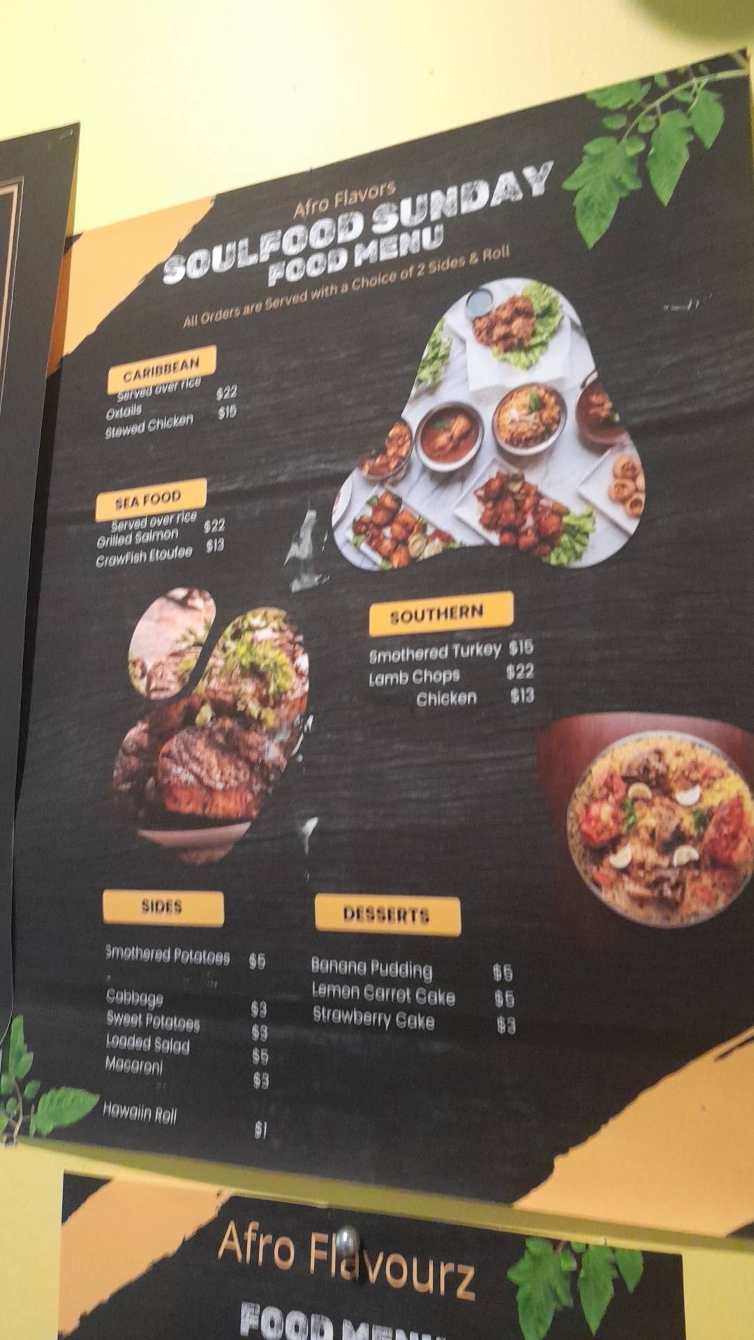 AFRO- FLAVOURZ меню