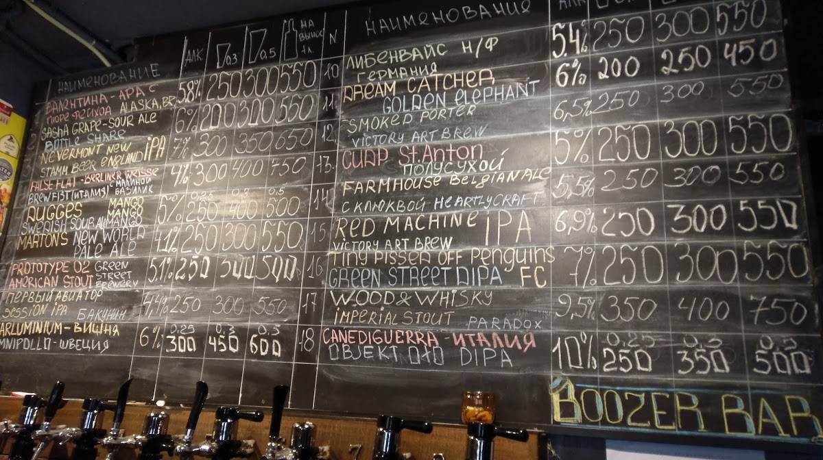 Boozer меню