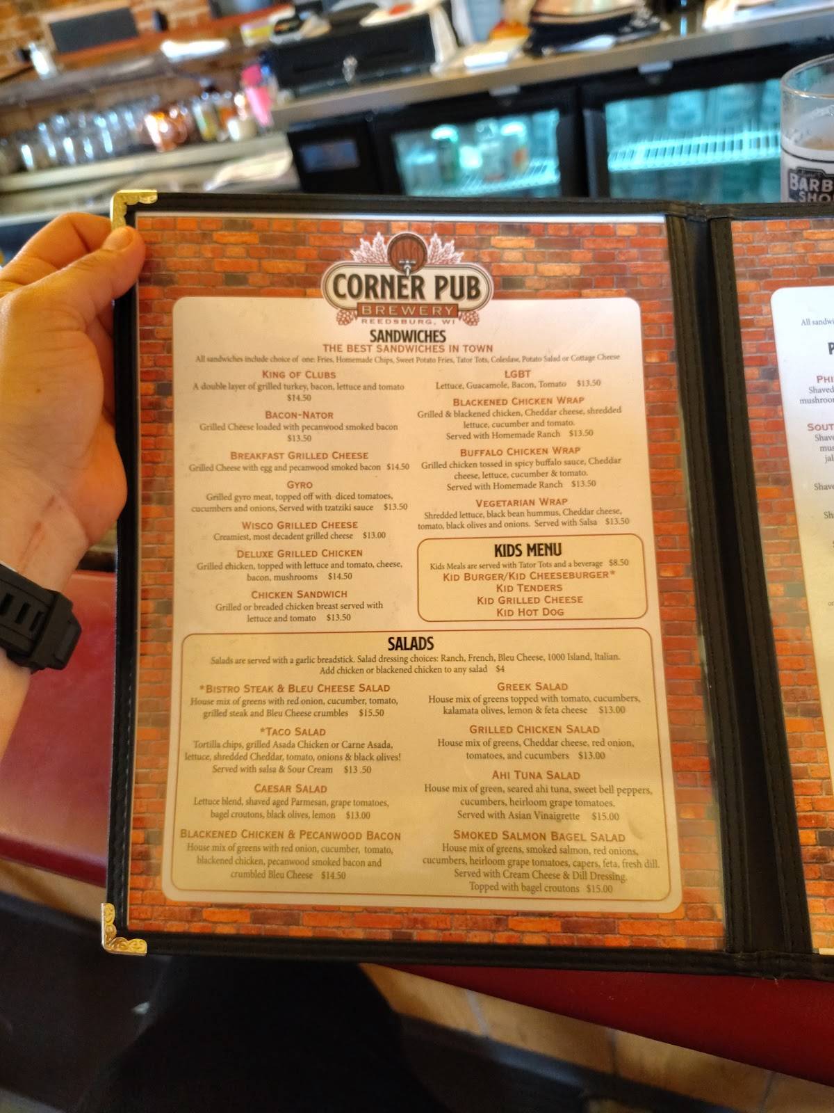 Corner Pub Brewery меню