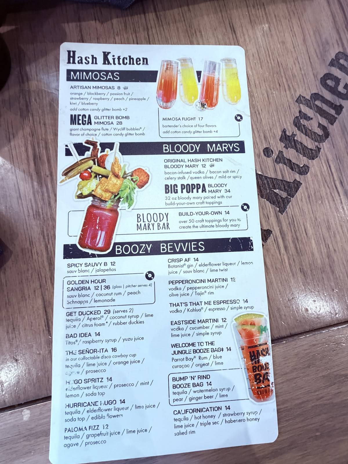 Hash Kitchen меню