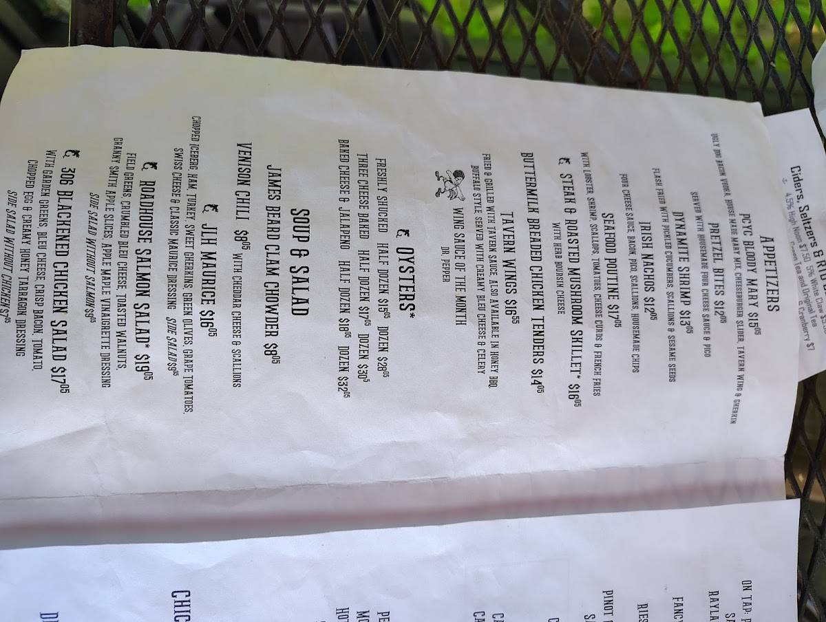 Kruse's Paint Creek Tavern меню