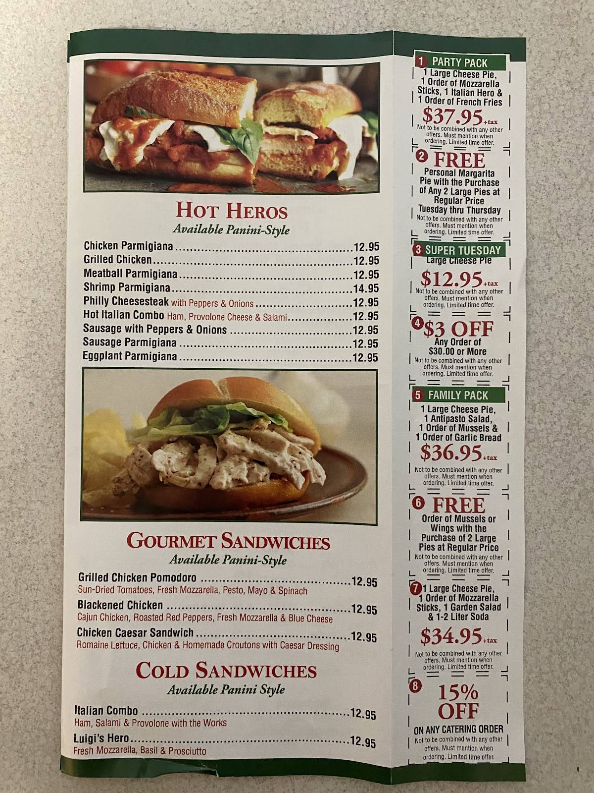 Luigi's Restaurant & Pizzeria меню