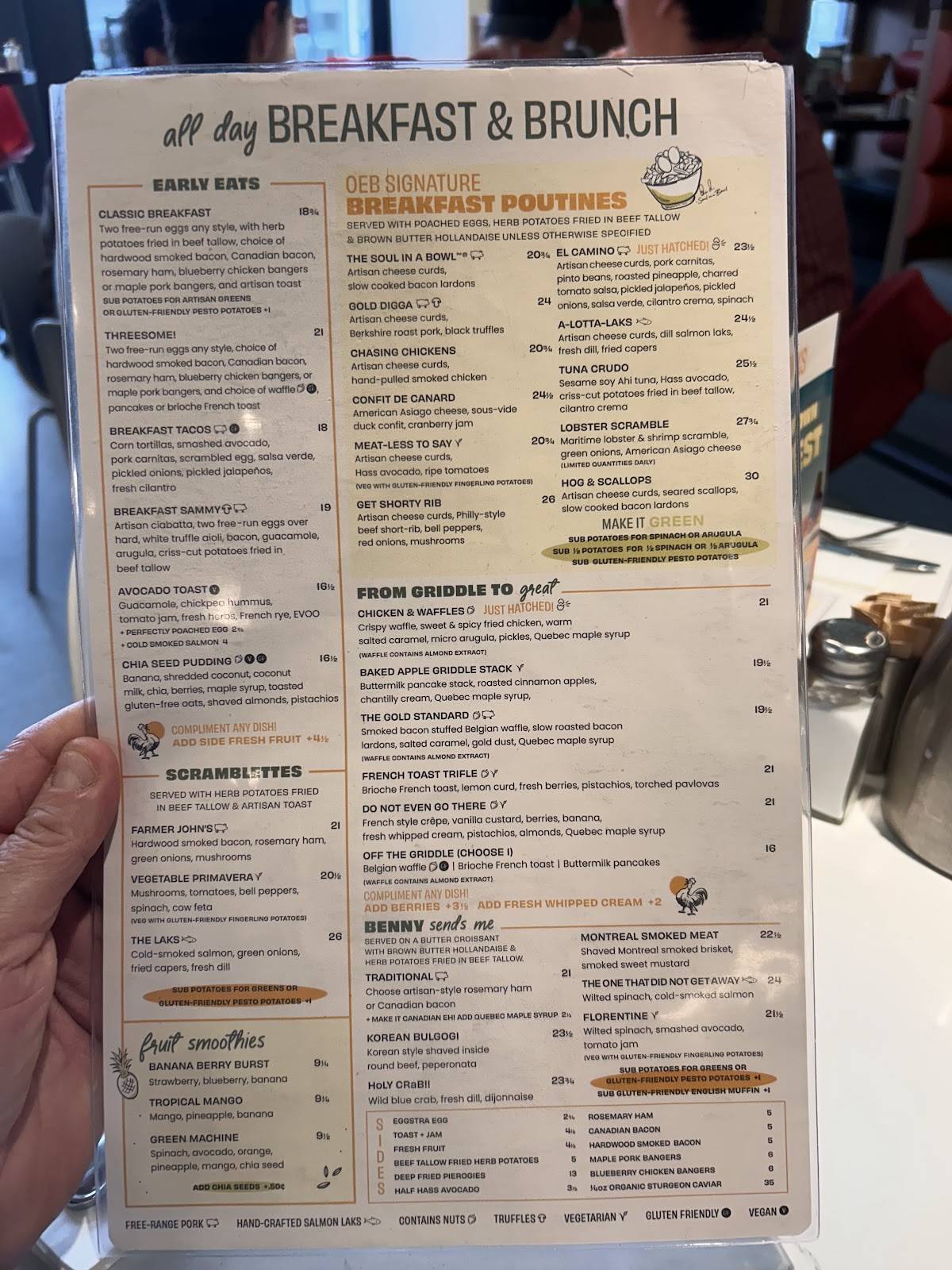 OEB Breakfast Co. меню