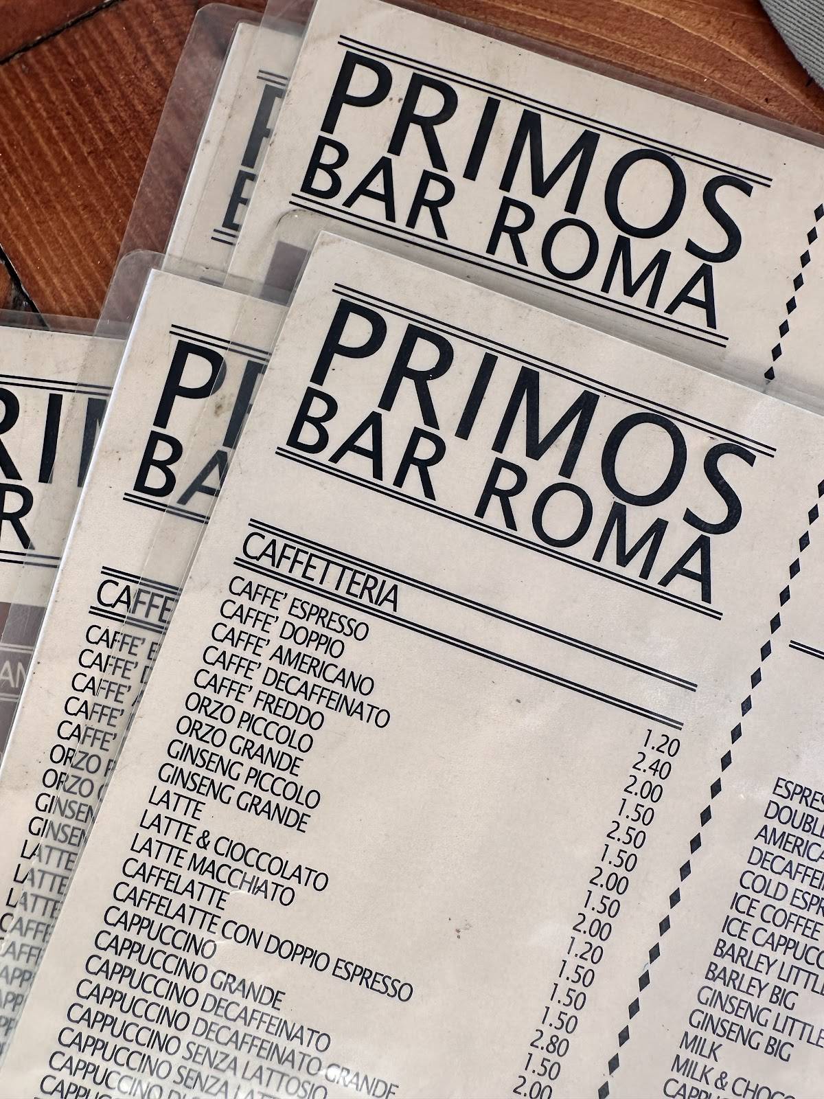 Primos Bar меню