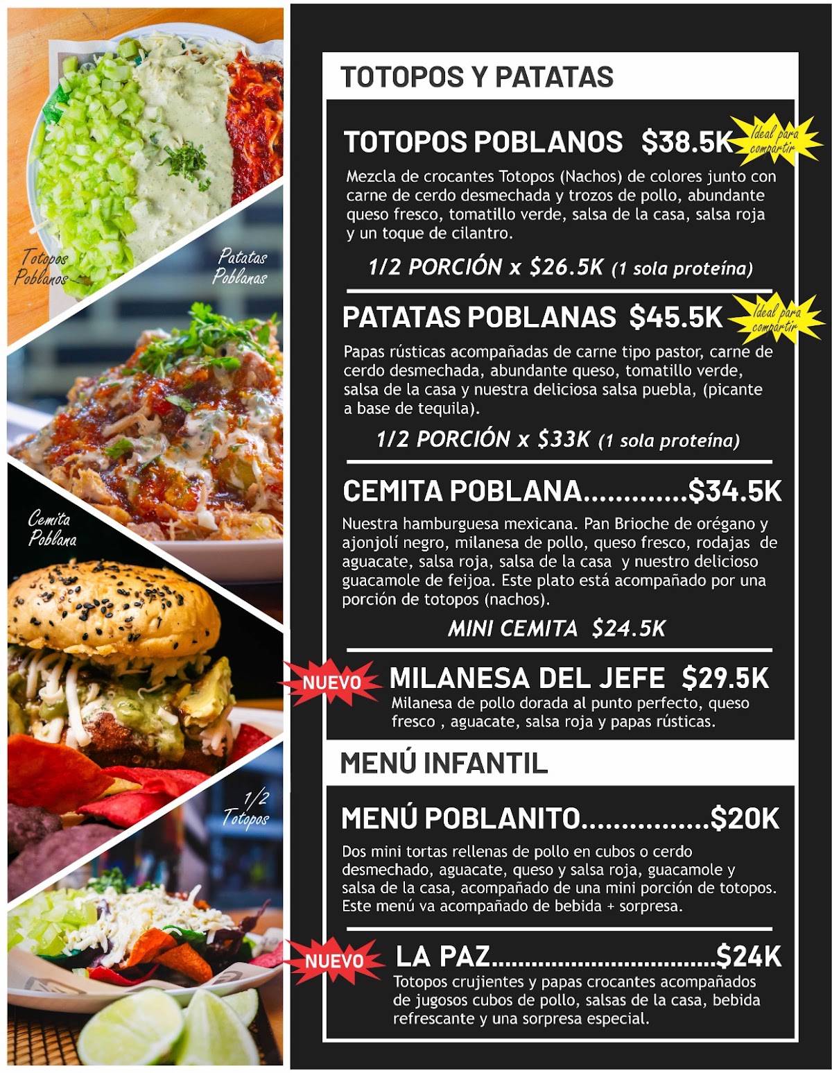 Puebla меню