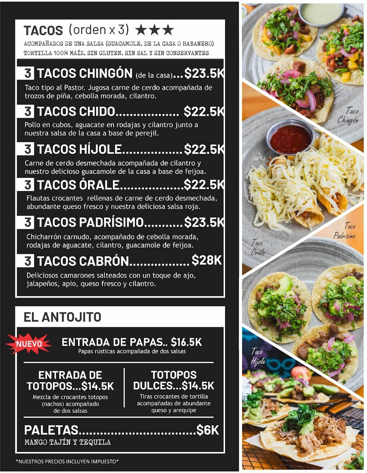 Puebla меню