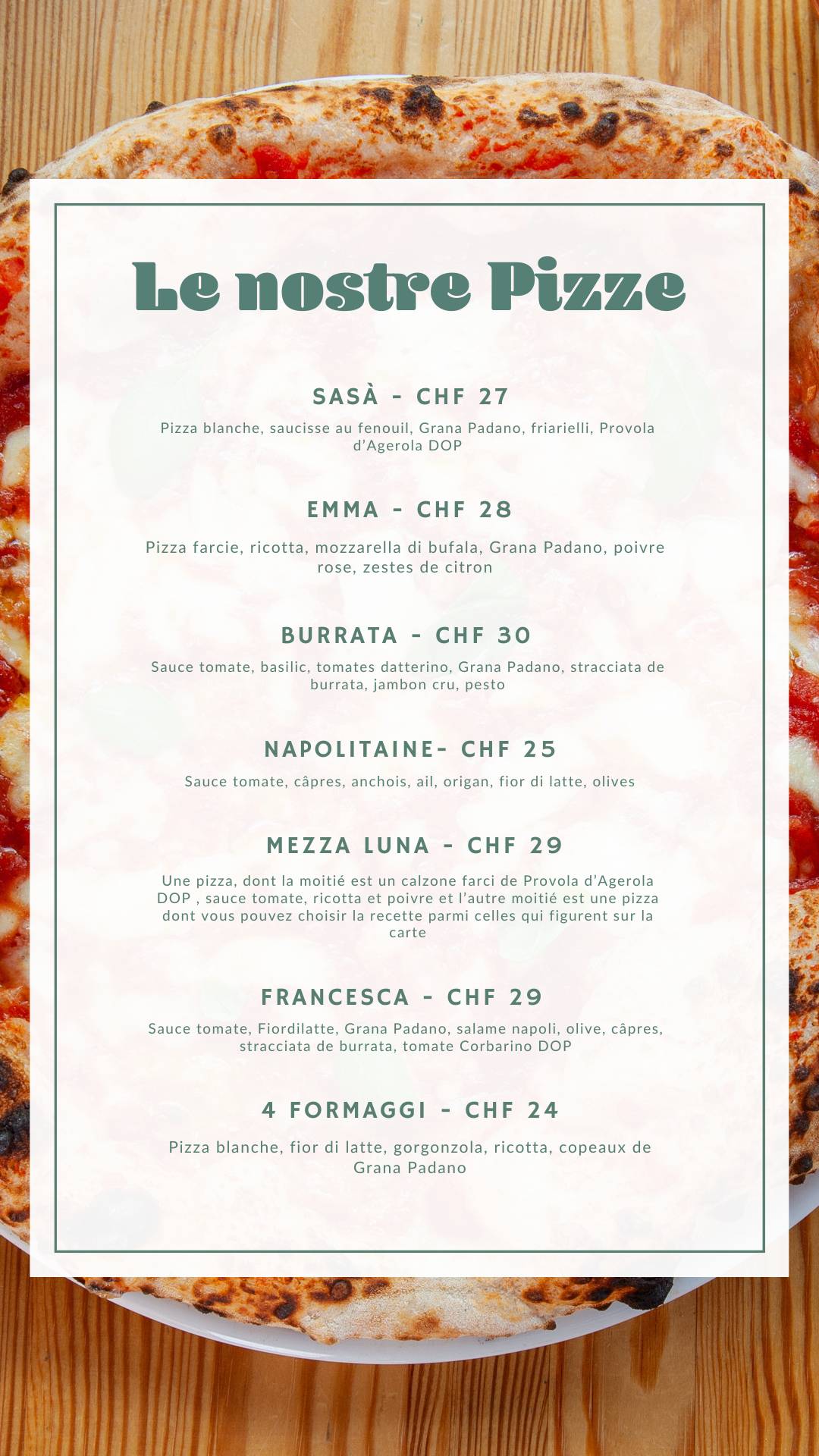 Restaurant Partenope меню