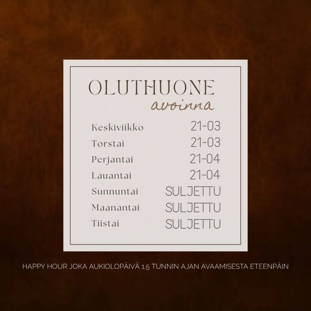 Raahen Oluthuone меню