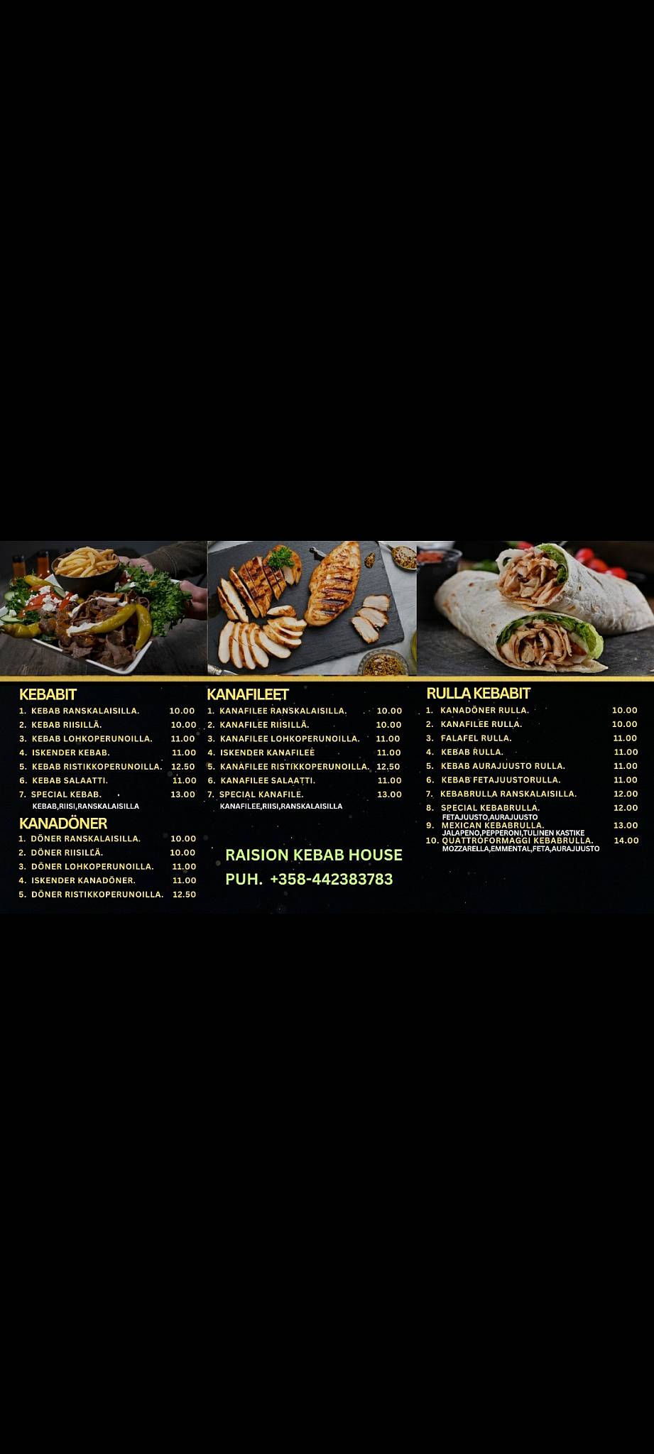 Raision Kebab House меню