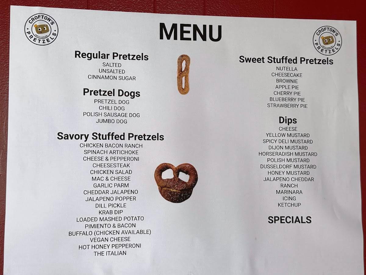 Crofton's Pretzels Raleigh меню
