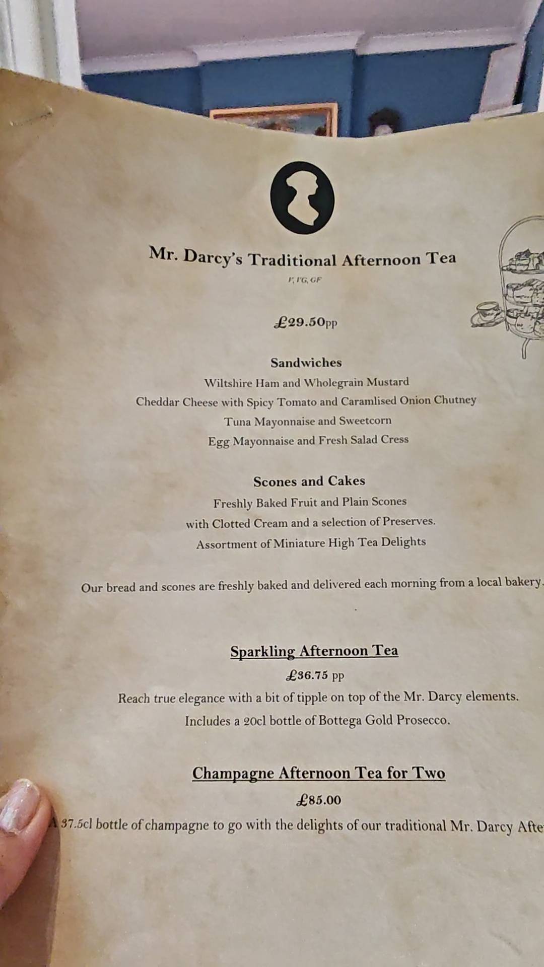 Regency Tea Room меню
