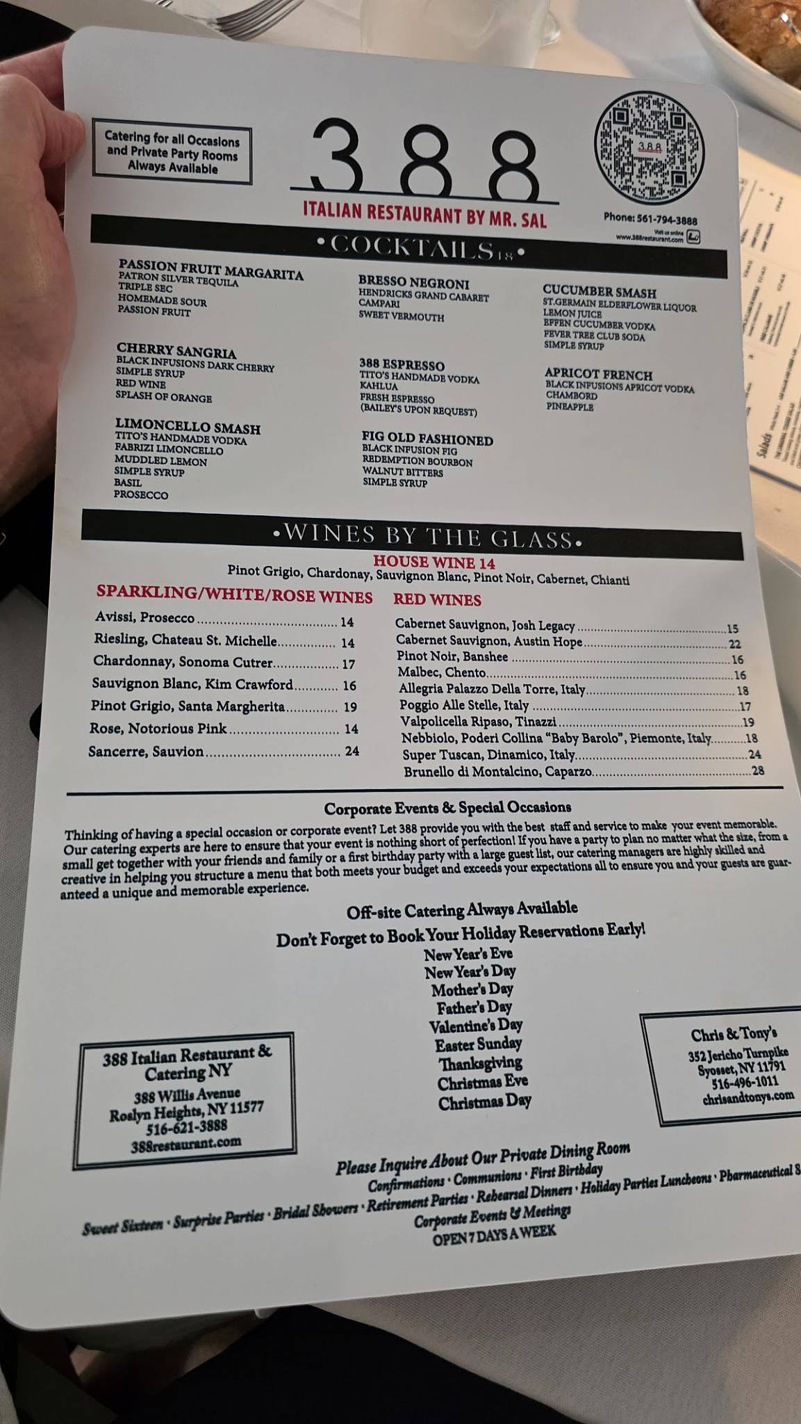 388 Italian Restaurant By Mr Sal меню