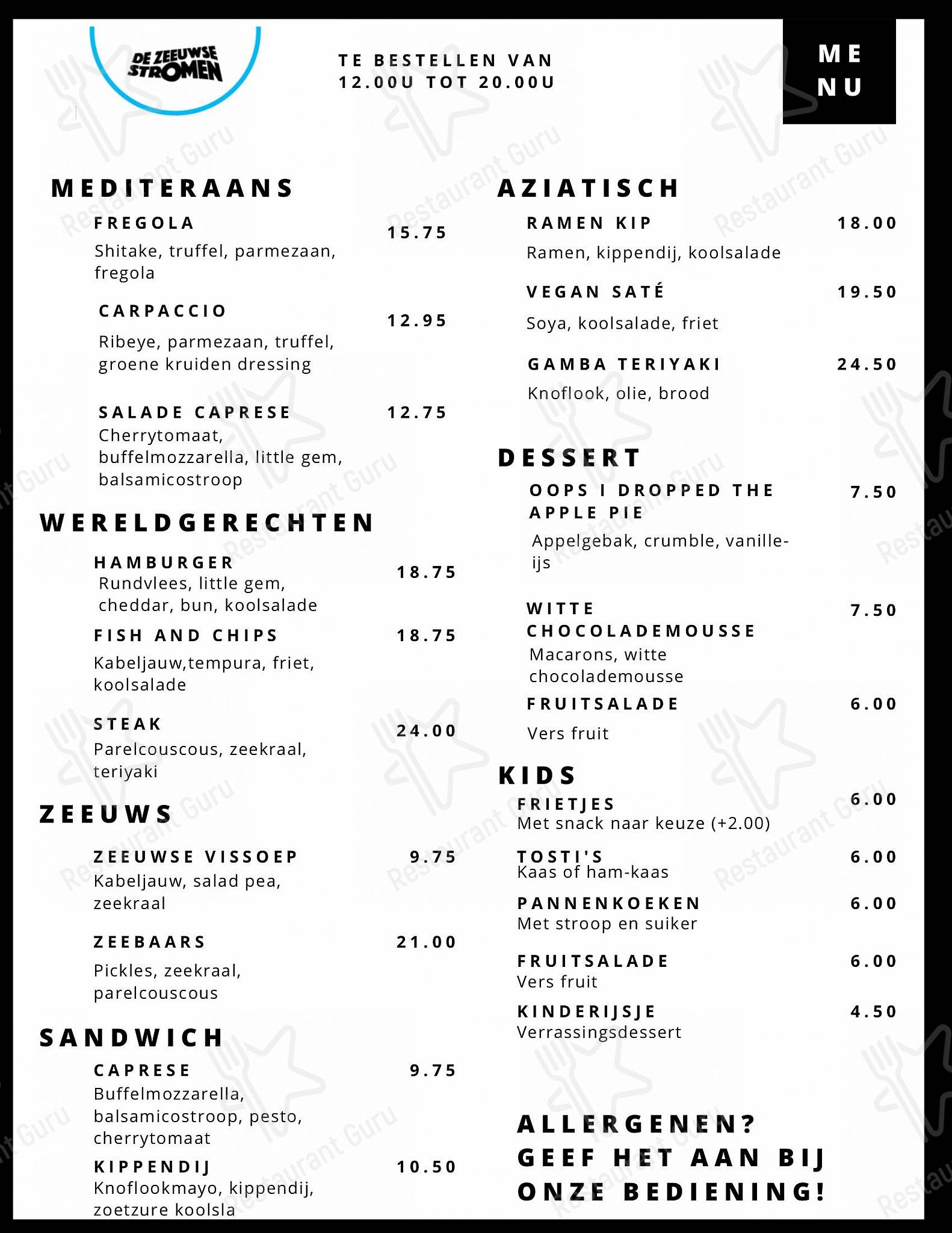 Меню ресторана Restaurant 4 Beaufort - Меню напитков