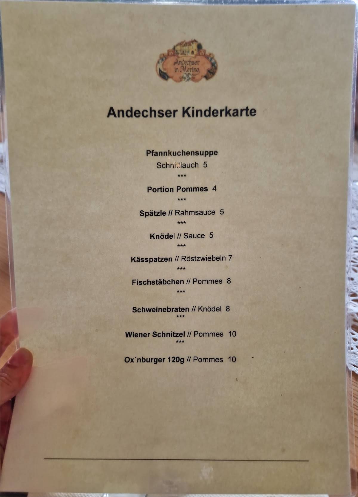 Wirtshaus Andechser Mering меню