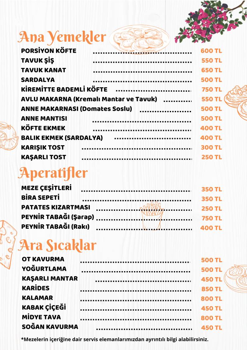 Avlu Eski Datça меню