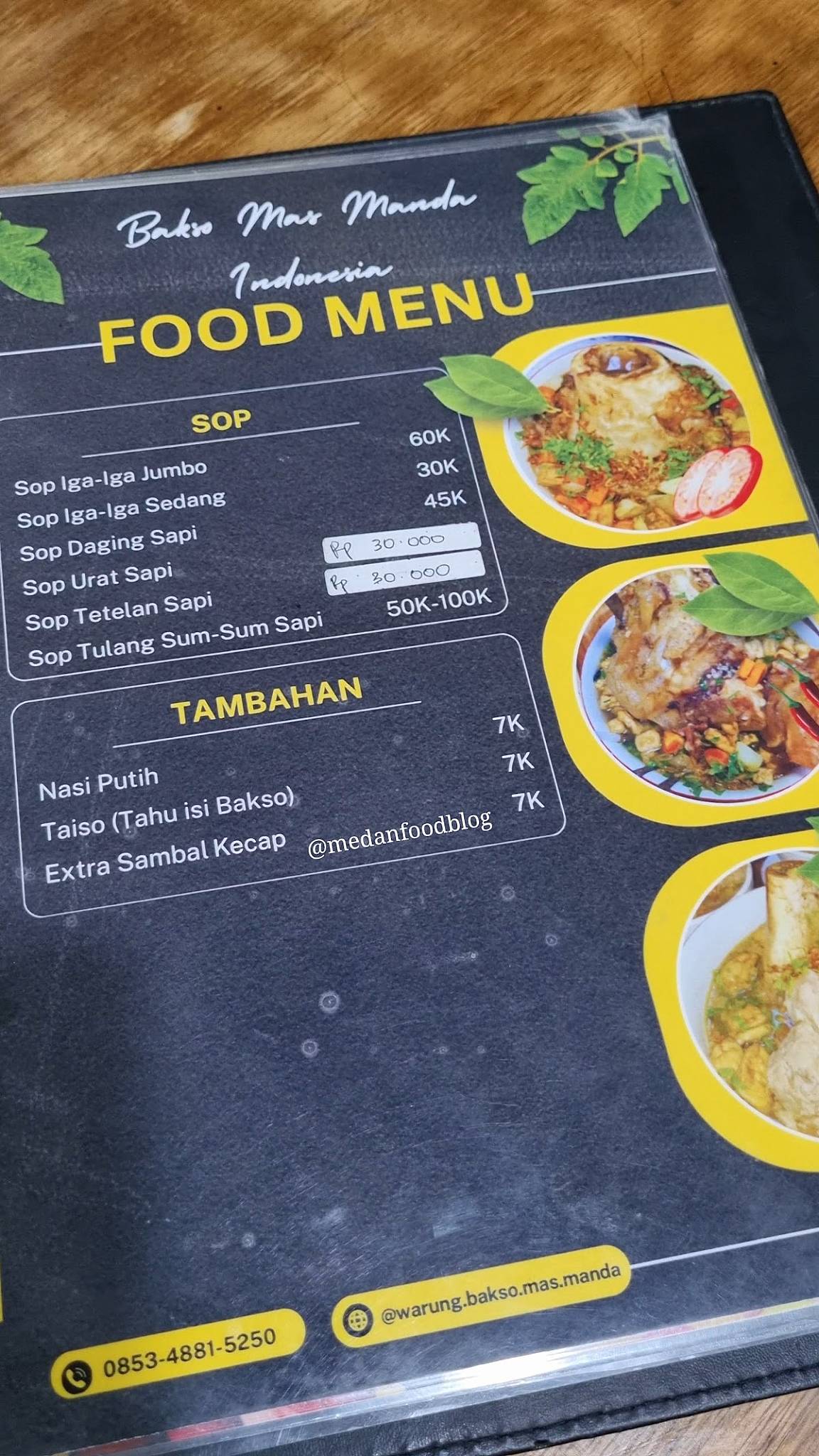 BAKSO MAS MANDA RINGROAD меню
