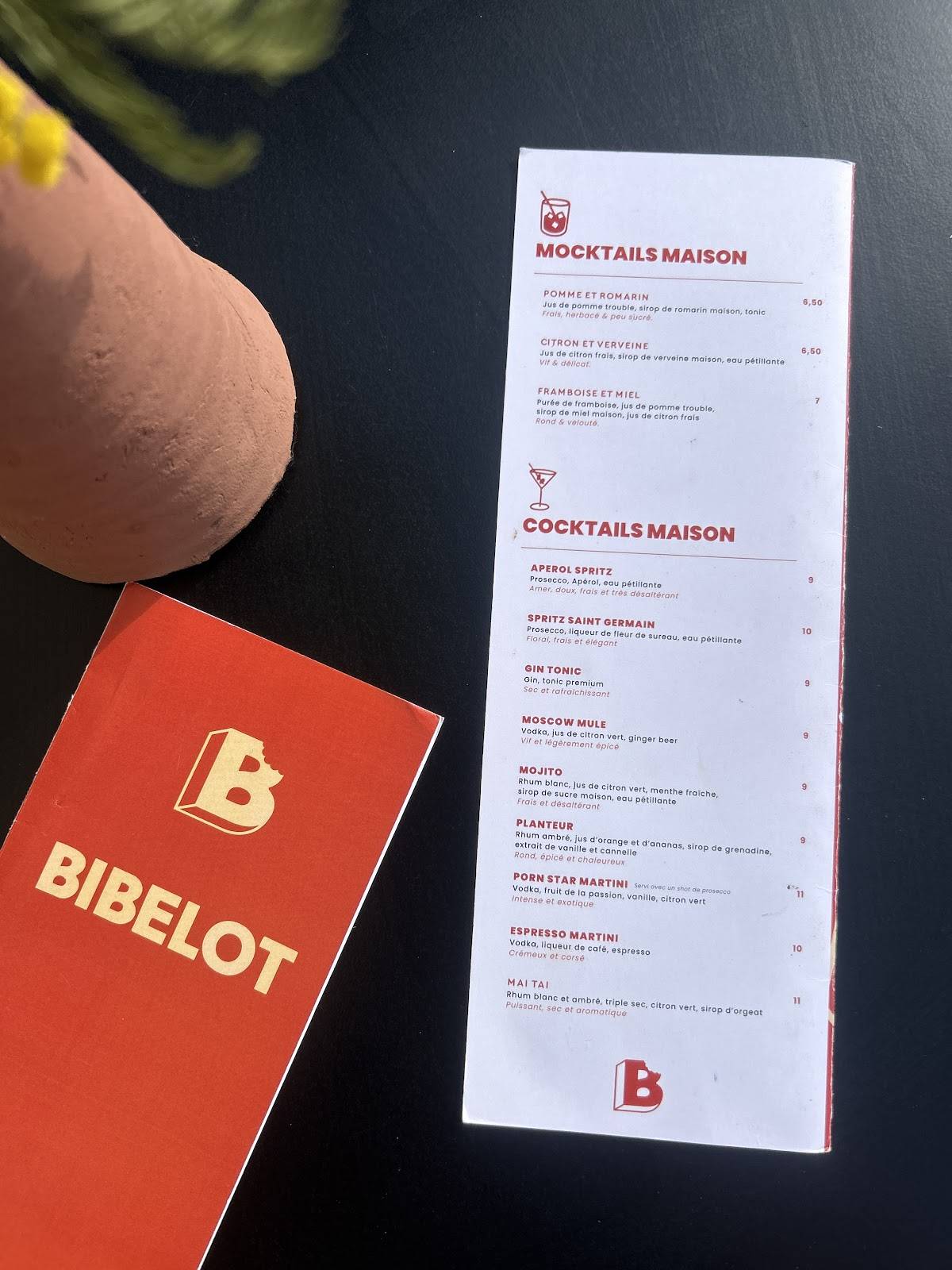 BIBELOT меню