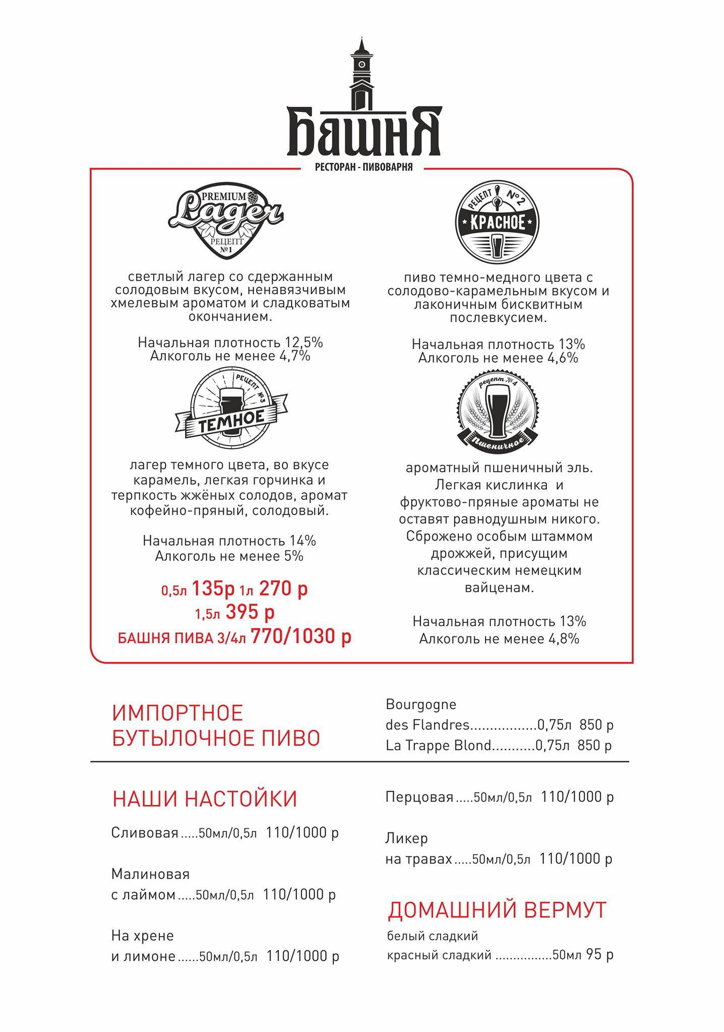 Башня меню