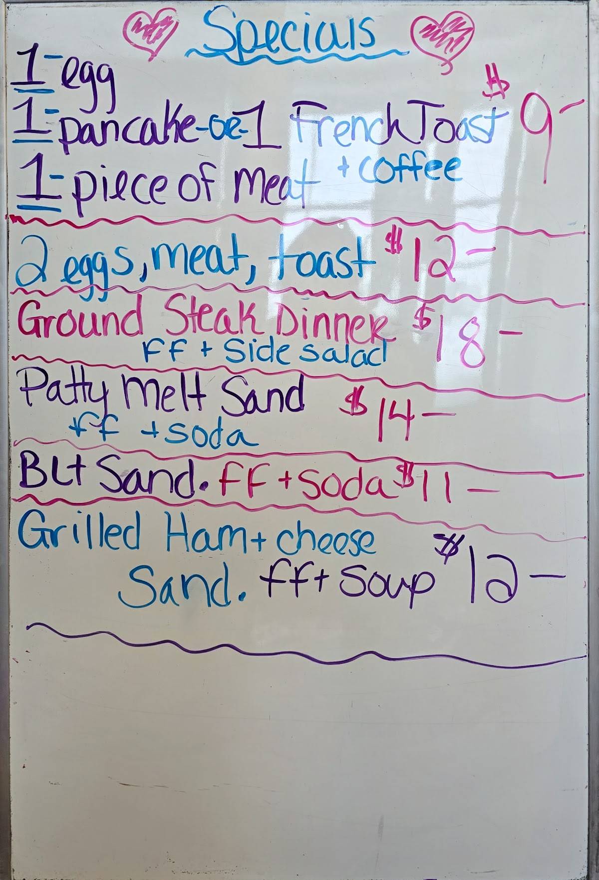 Bob's Diner меню