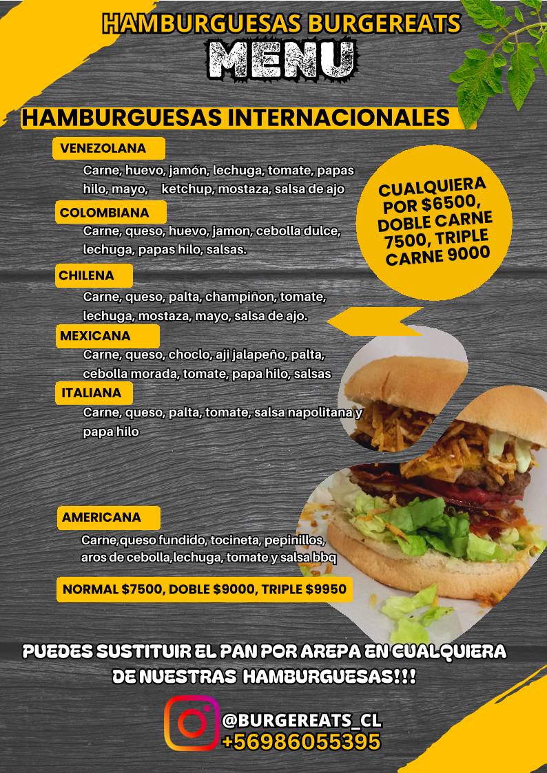 Burger eats меню
