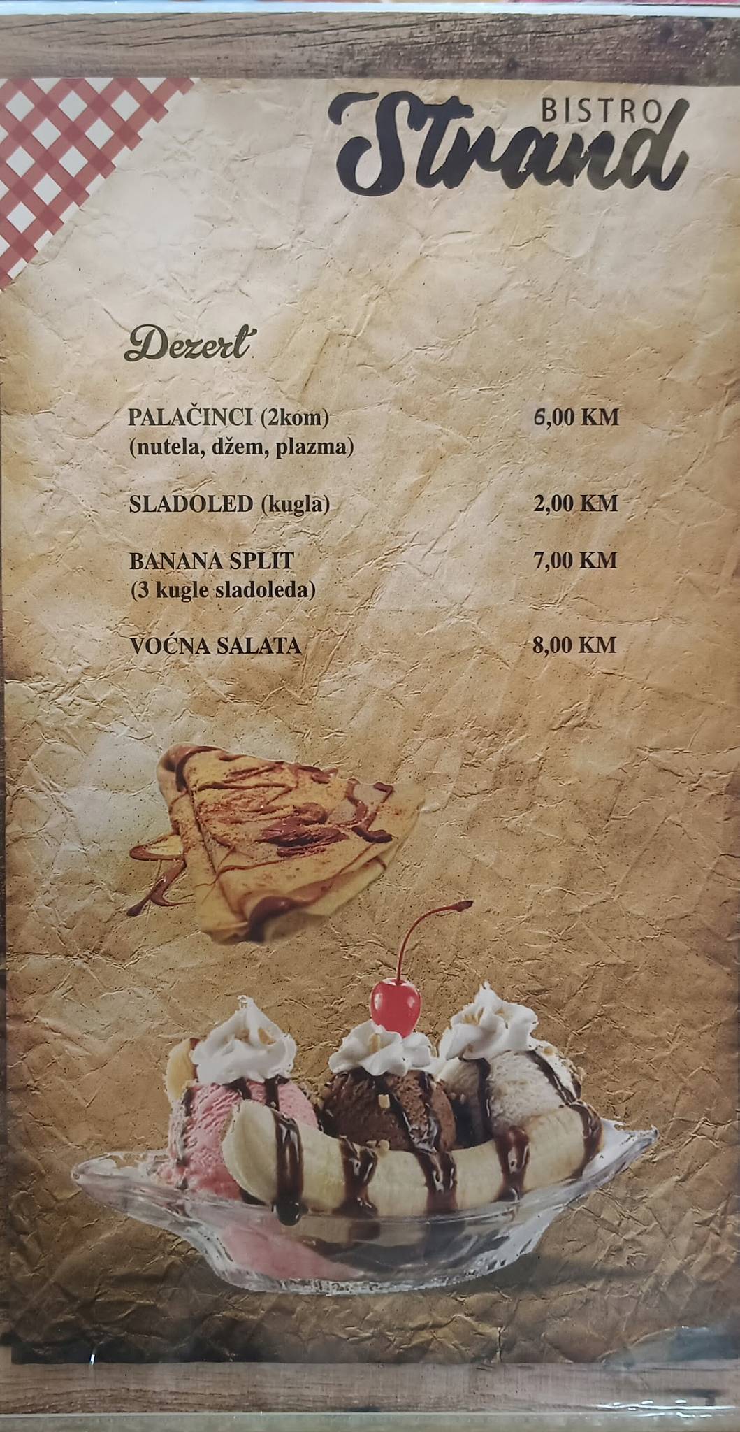 Caffe Strand меню