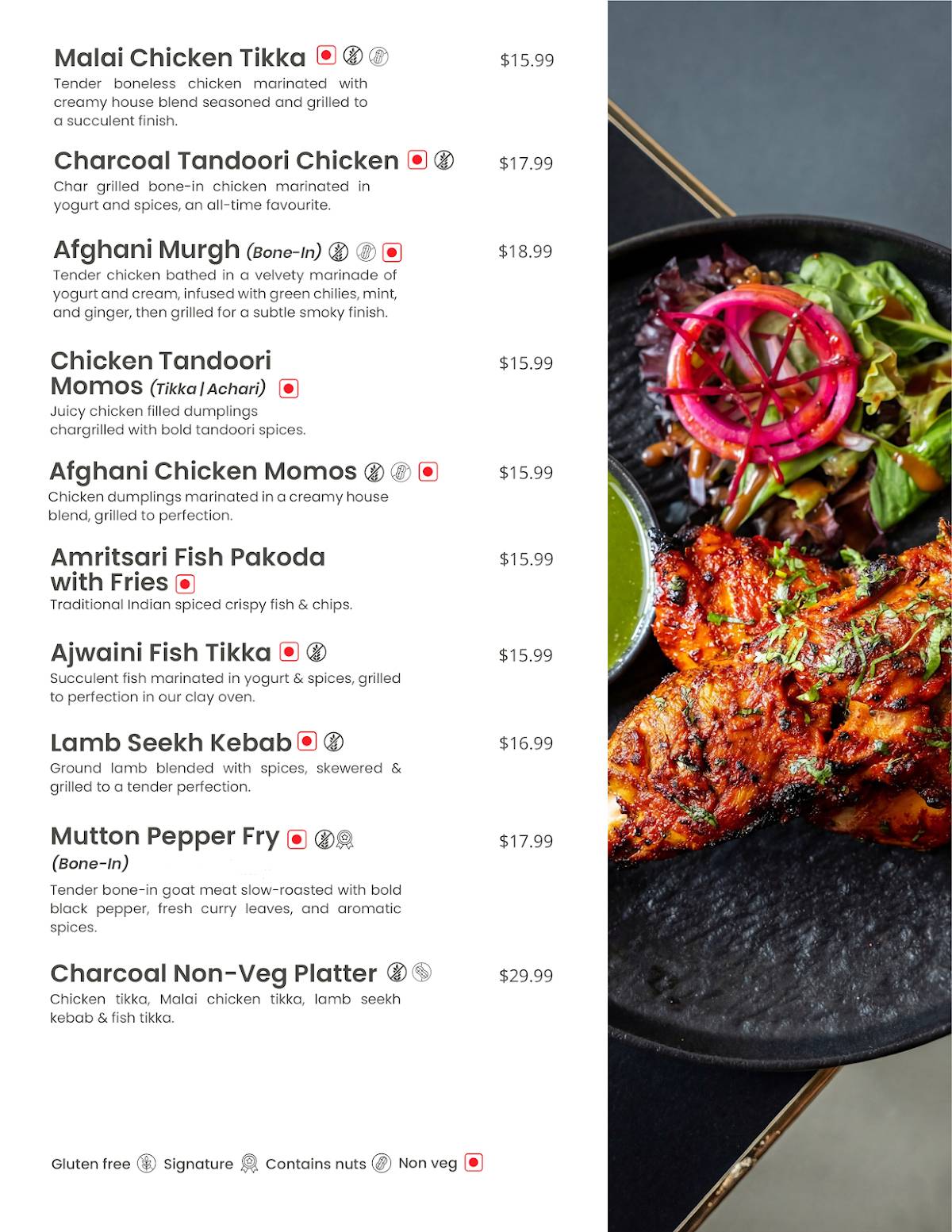Charcoal - Indian Kitchen + Bar меню