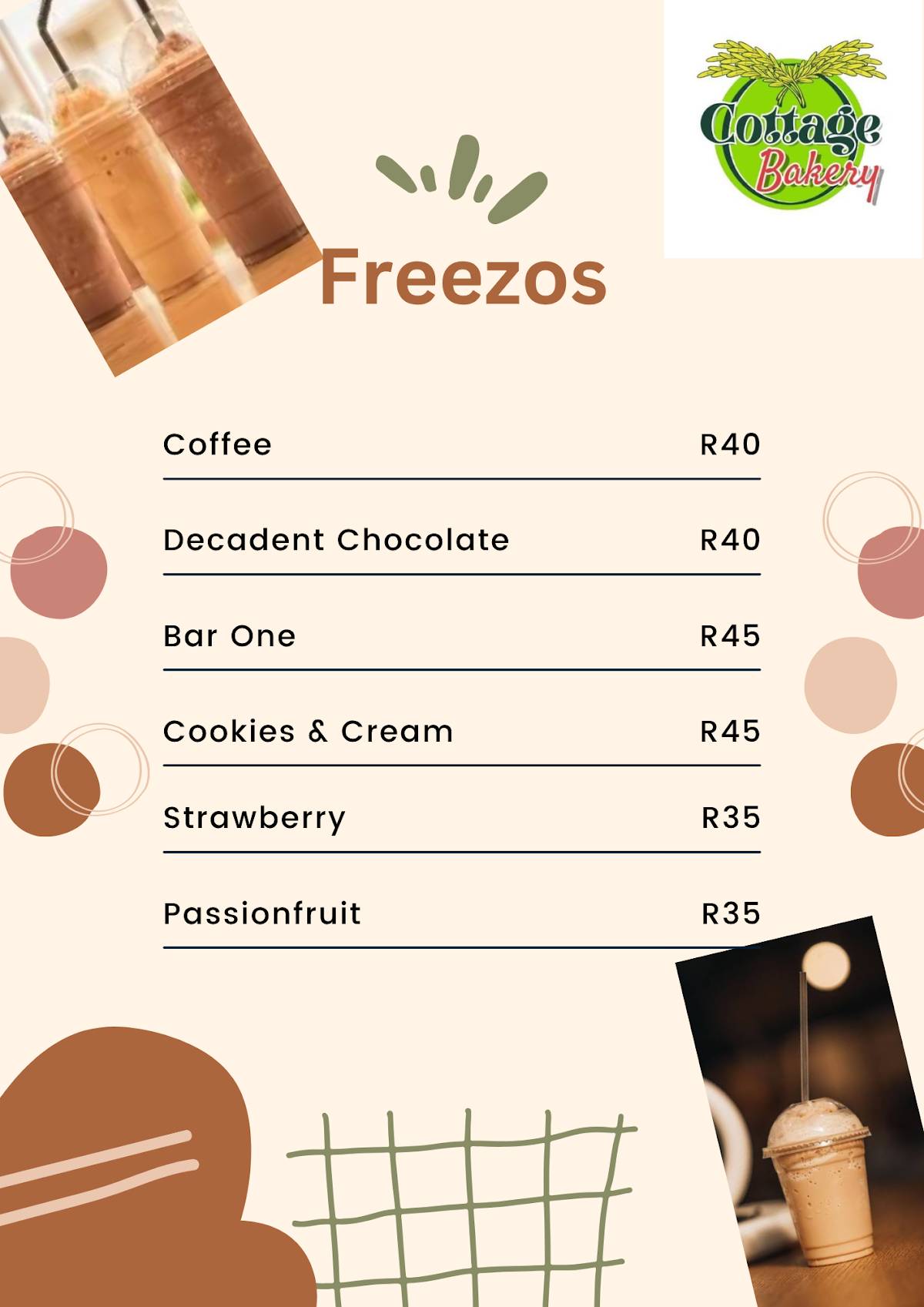 Cottage Bakery меню