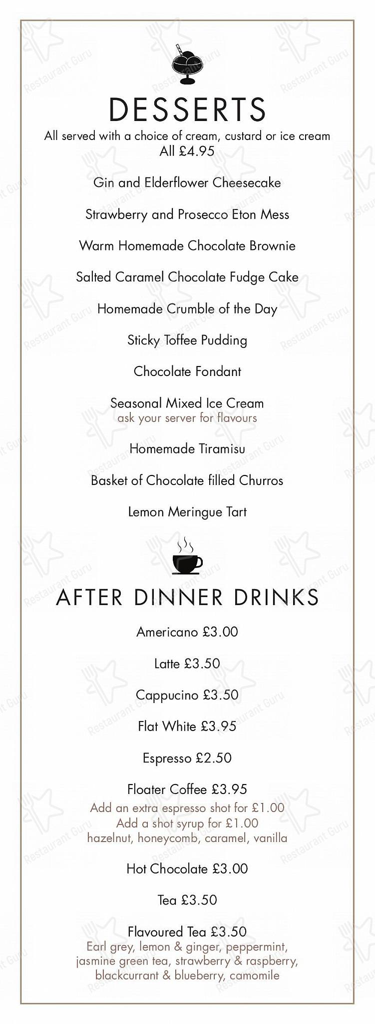 Lunch Menu ресторана Cuttle Bridge Inn