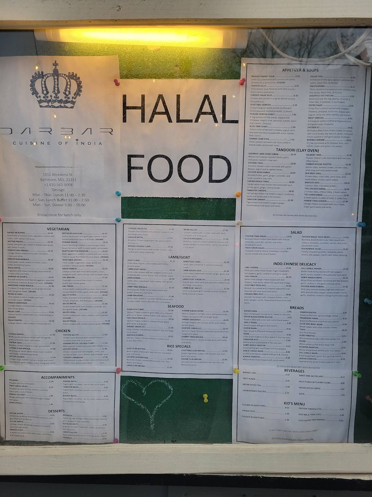 Darbar - Indian Restaurant (Halal Food) меню