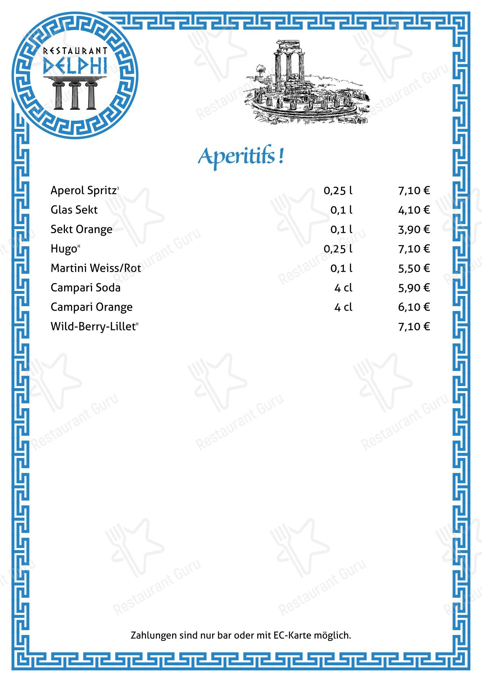 Restaurant Delphi в Нойштадте - Меню напитков