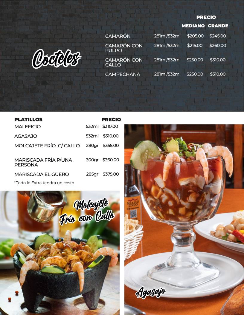 El Güero Rocha Restaurante меню