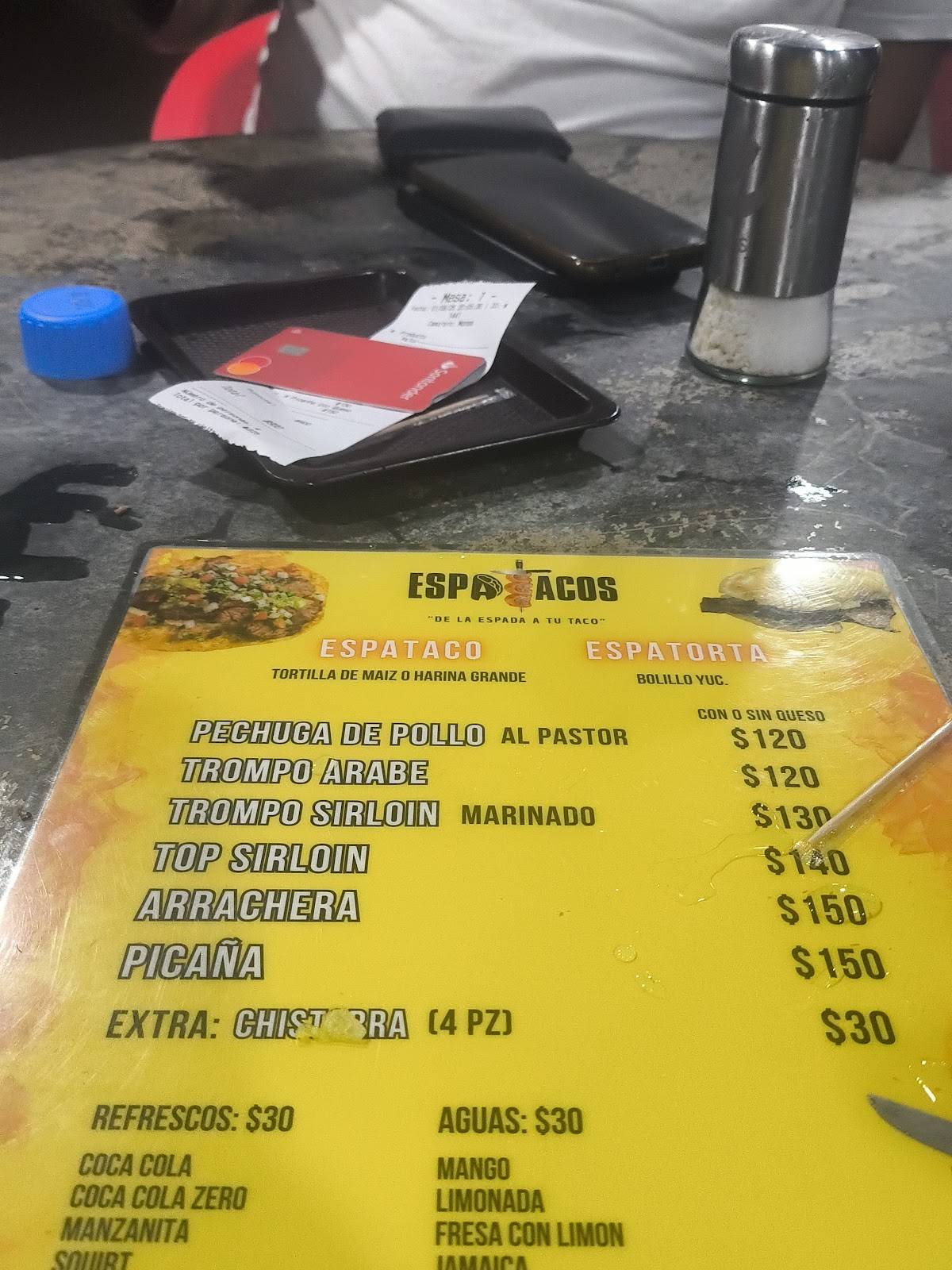 Espatacos меню