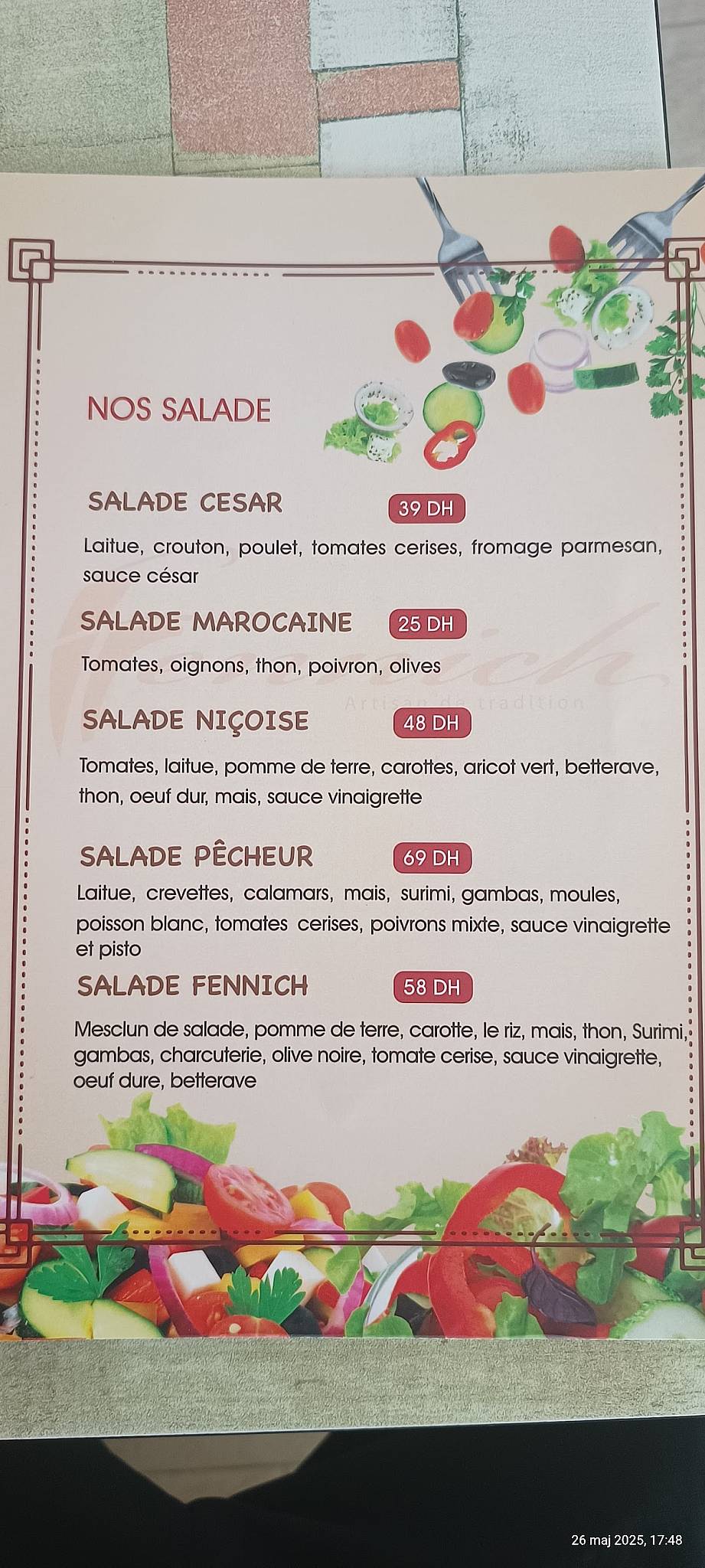 Cafi Fennich меню