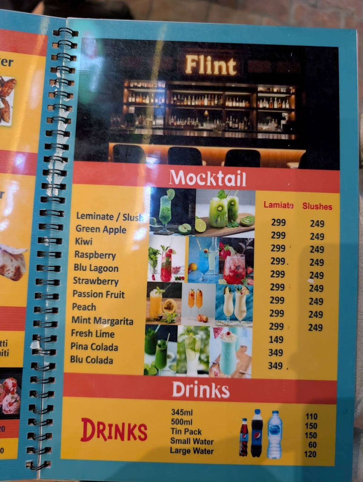 Flint Multan меню