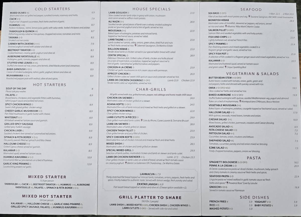 Fora Restaurant меню